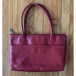 Hobo International Red Leather Shoulder Hand Bag Purse Capsule Classic City‎